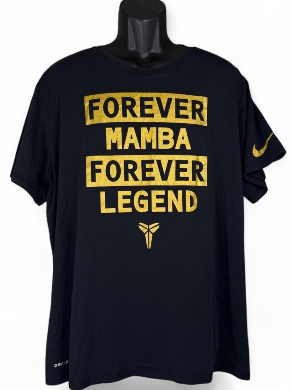 Nike Dri-Fit Kobe Bryant Mamba Forever Legend Logo Graphic T Shirt Men XXL Black